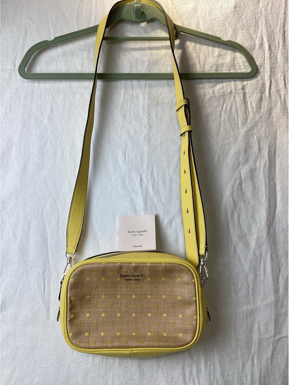 Kate Spade New York Astrid Raffio Dot Camera Crossbody Bag Yellow